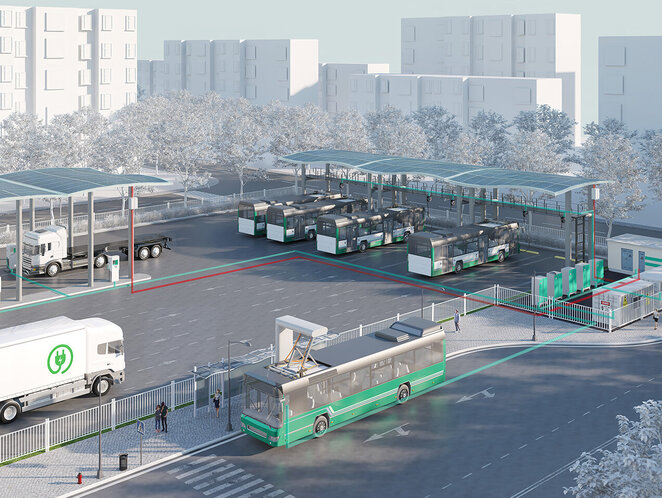 Ladeinfrastruktur für LKW und Bus