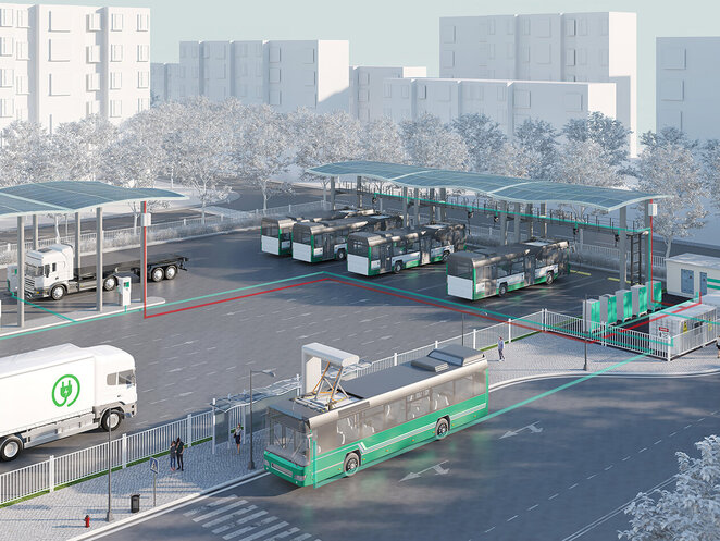Ladeinfrastruktur für LKW und Bus