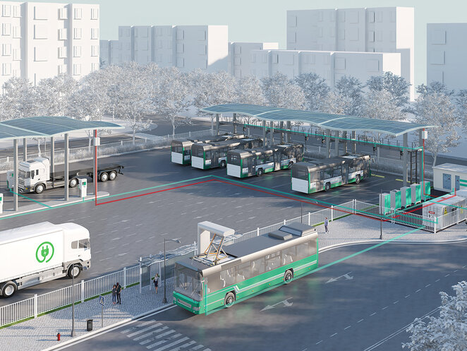 Ladeinfrastruktur für LKW und Bus