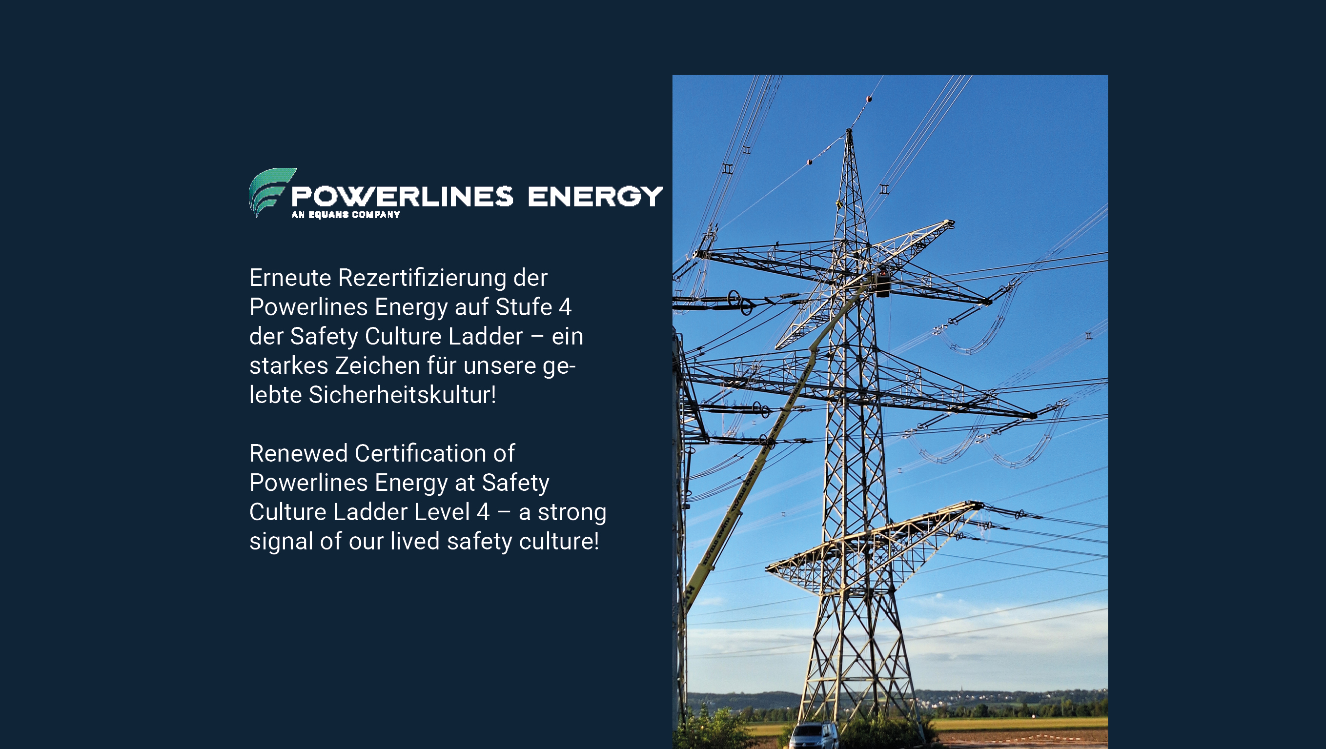[Translate to English:] Picture of Transmission Tower with headline